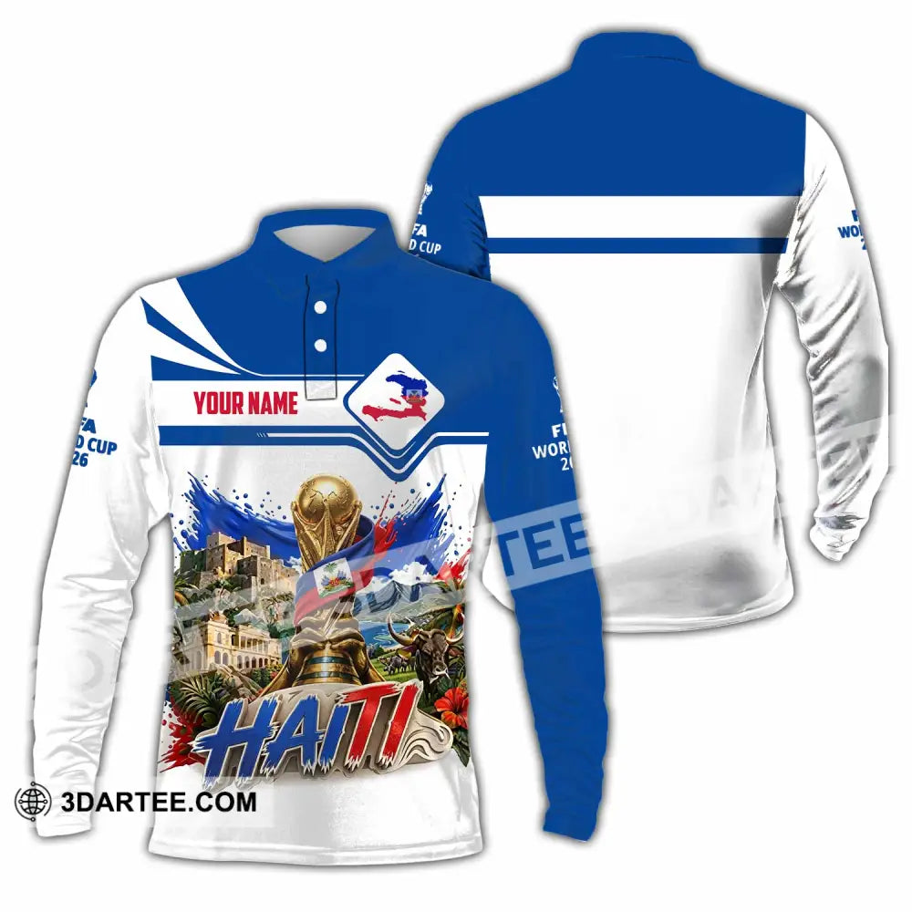 Unisex Shirt - Custom Haiti World Cup 2026 Shirt - Long Sleeve Polo / S - T-shirt