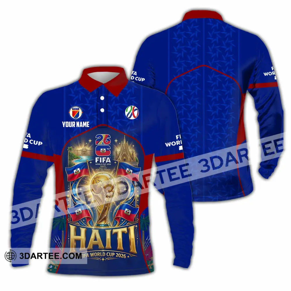 Unisex Shirt - Custom Haiti World Cup 2026 Shirt - Long Sleeve Polo / S - T-shirt