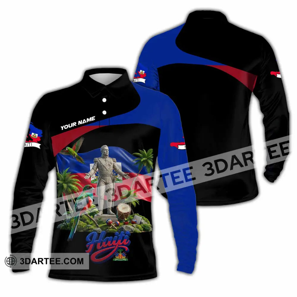 Unisex Shirt - Custom Haiti Shirt - Long Sleeve Polo / S - T-shirt