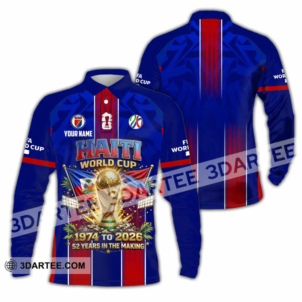 Unisex Shirt - Custom Haiti World Cup 2026 Shirt - Long Sleeve Polo / S - T-shirt