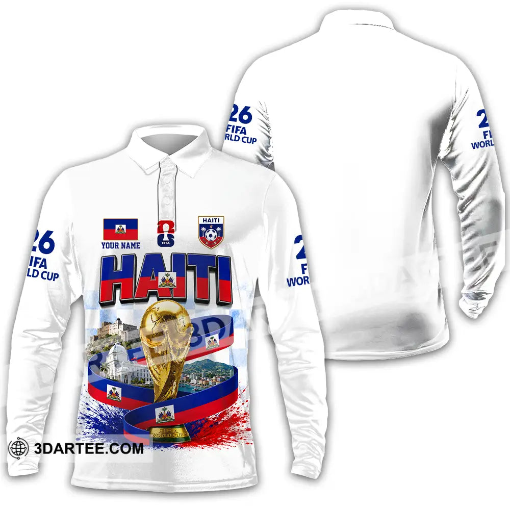 Unisex Shirt - Custom Haiti World Cup 2026 Shirt - Long Sleeve Polo / S - T-shirt