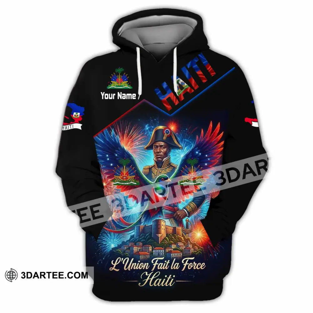 Unisex Shirt - Custom Haiti L’Union Fait La Force Shirt - Hoodie / S - T-shirt