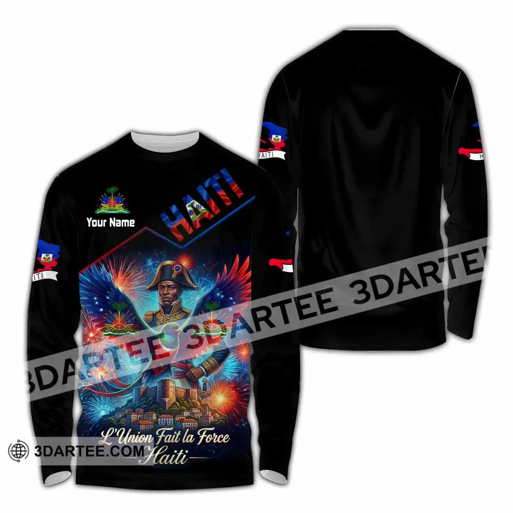 Unisex Shirt - Custom Haiti L’Union Fait La Force Shirt - Long Sleeve Shirt / S - T-shirt