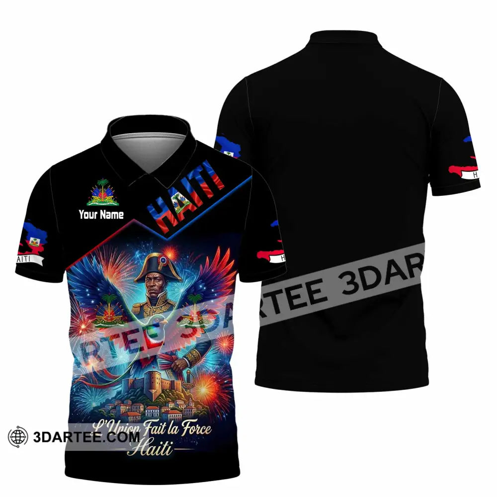 Unisex Shirt - Custom Haiti L’Union Fait La Force Shirt - Polo Shirt / S - T-shirt