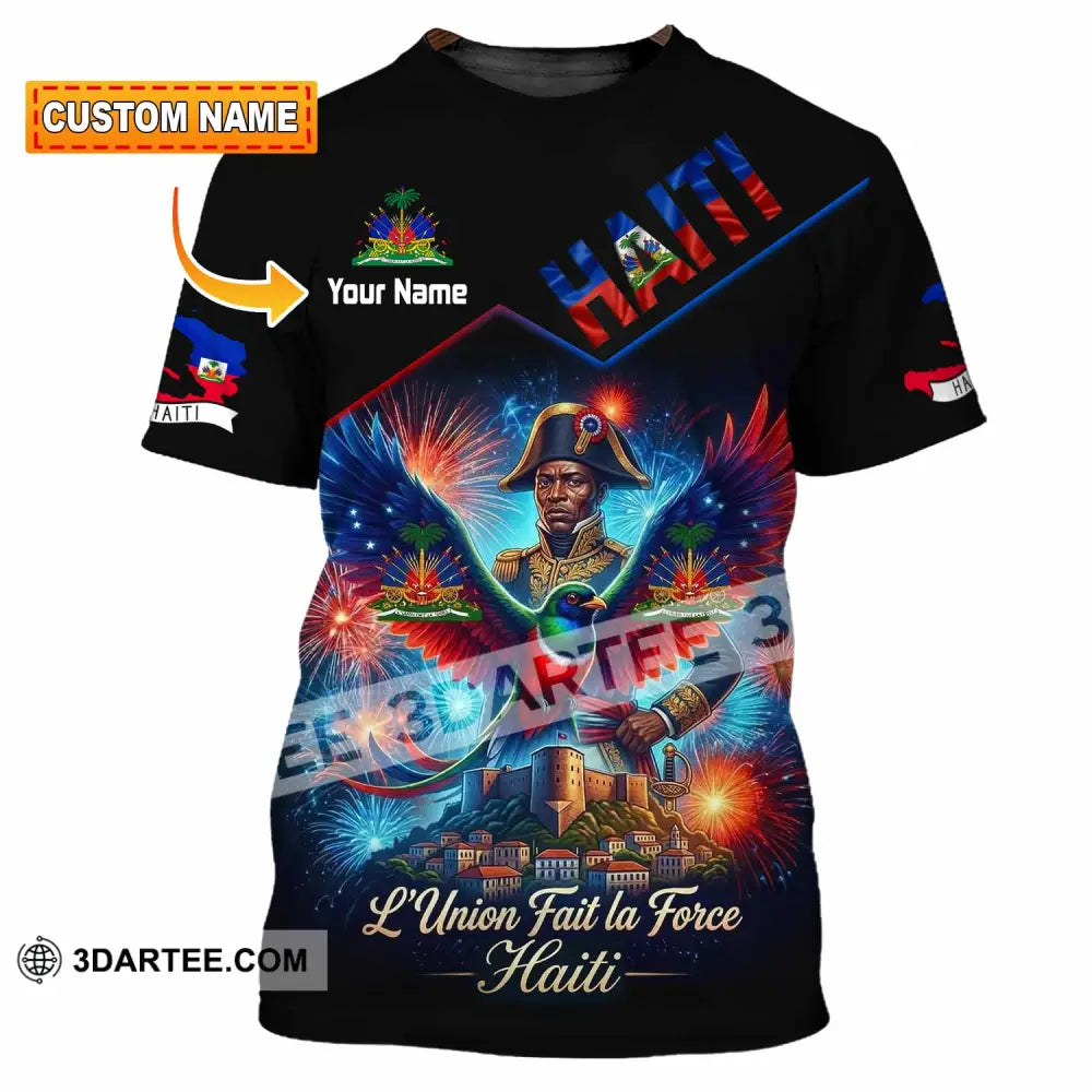 Unisex Shirt - Custom Haiti L’Union Fait La Force Shirt - T-shirt