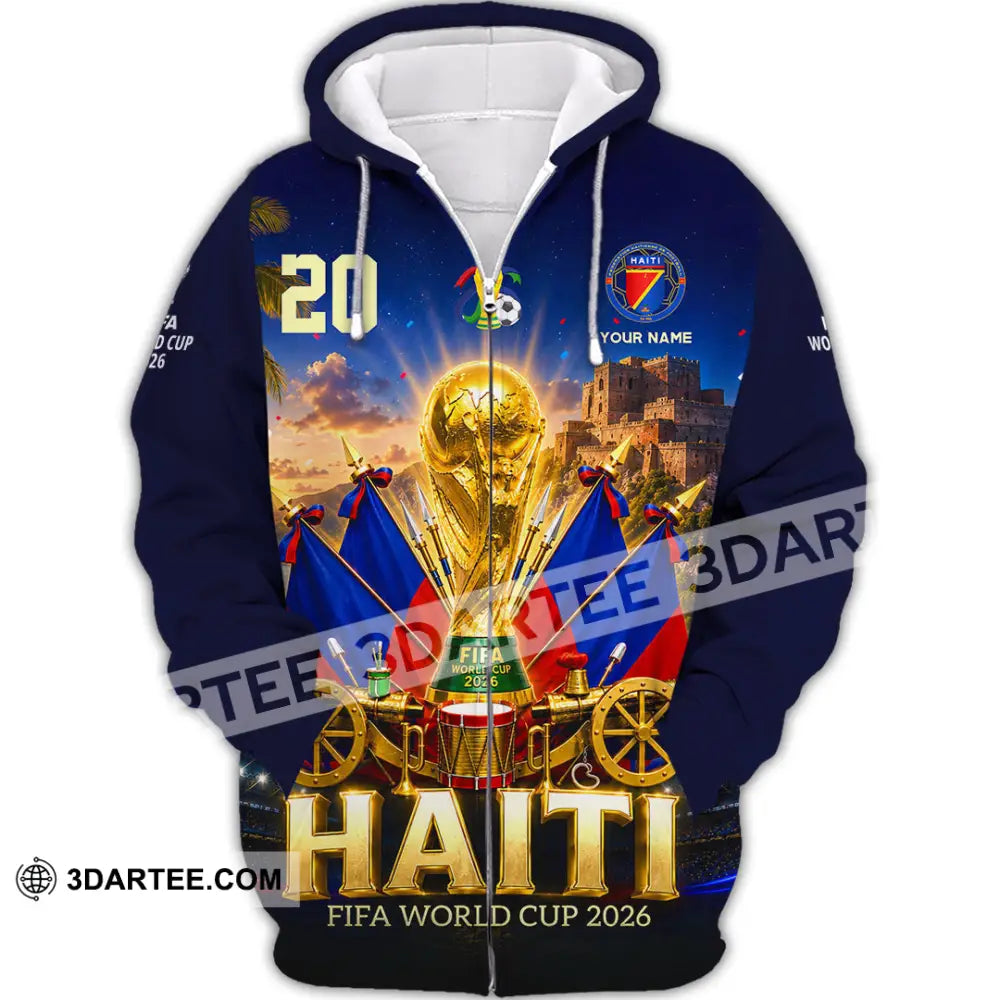 Unisex Shirt - Custom Haiti World Cup 2026 Shirt - Zipper Hoodie / S - T-shirt