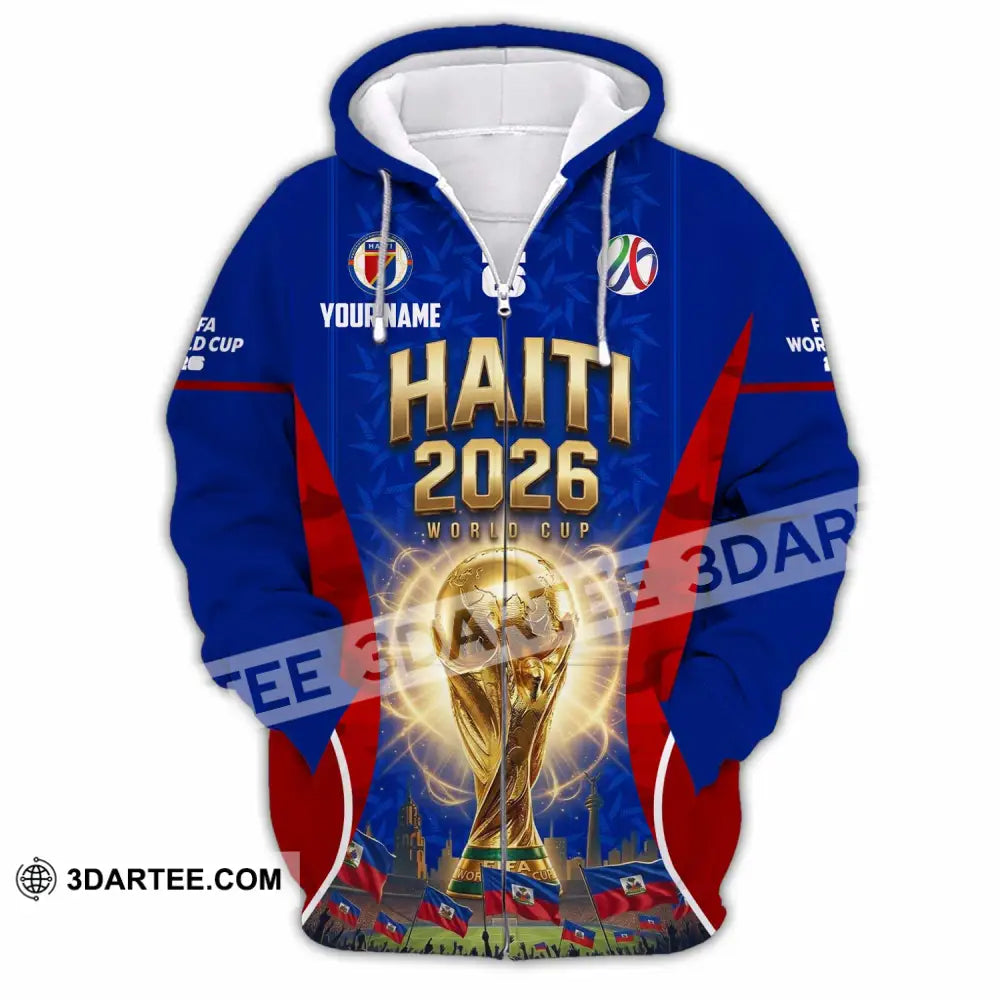 Unisex Shirt - Custom Haiti World Cup 2026 Shirt - Zipper Hoodie / S - T-shirt