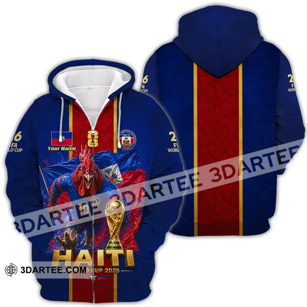 Unisex Shirt - Custom Haiti World Cup 2026 Shirt - Zipper Hoodie / S - T-shirt