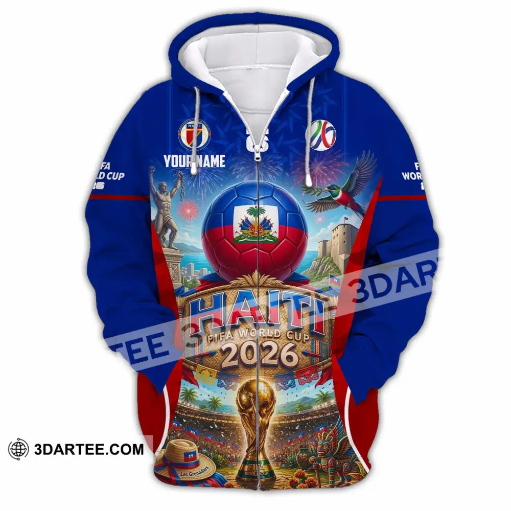Unisex Shirt - Custom Haiti World Cup 2026 Shirt - Zipper Hoodie / S - T-shirt