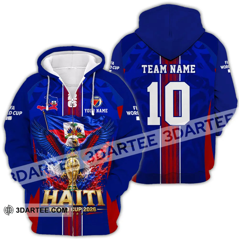 Unisex Shirt - Custom Haiti World Cup 2026 Shirt - Zipper Hoodie / S - T-shirt
