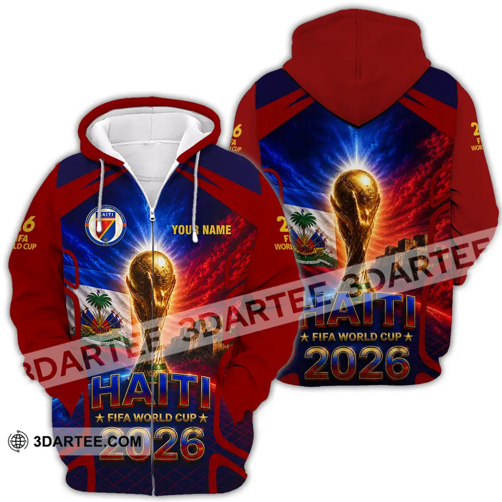 Unisex Shirt - Custom Haiti World Cup 2026 Shirt - Zipper Hoodie / S - T-shirt