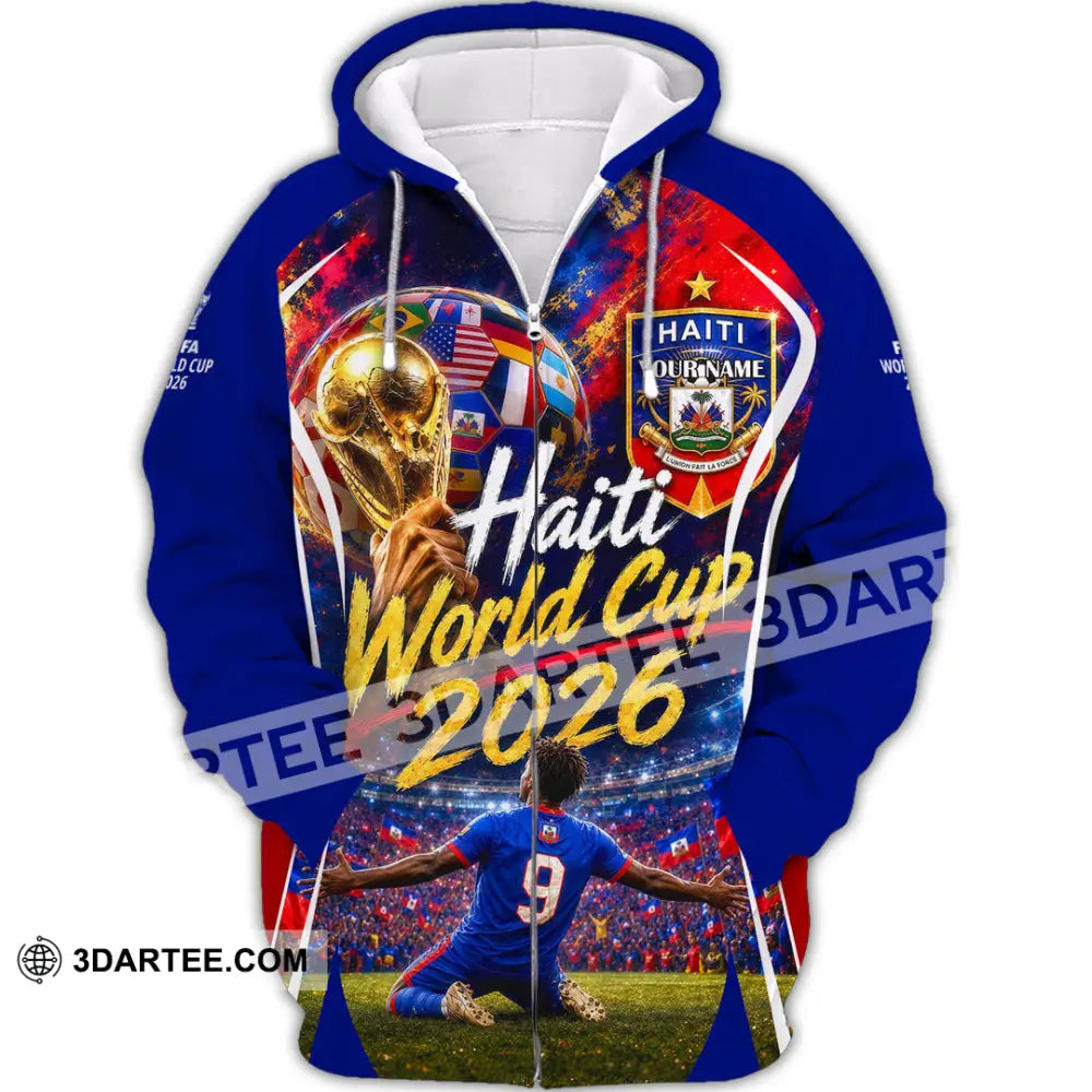 Unisex Shirt - Custom Haiti World Cup 2026 Shirt - Zipper Hoodie / S - T-shirt