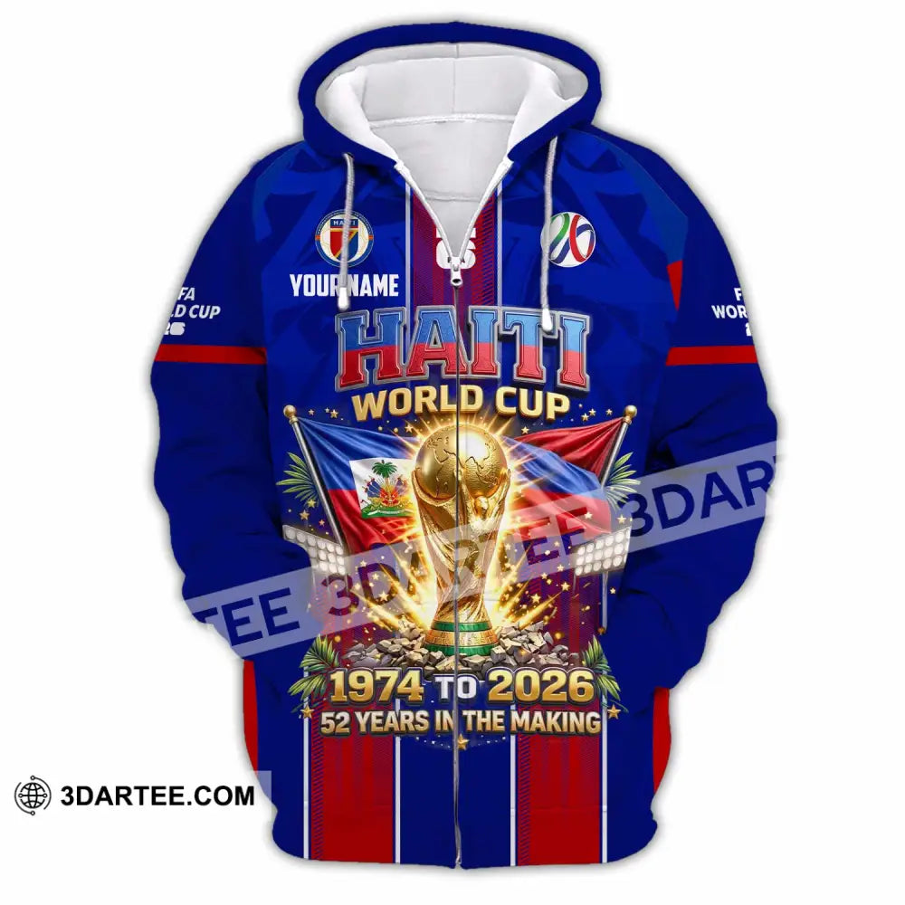 Unisex Shirt - Custom Haiti World Cup 2026 Shirt - Zipper Hoodie / S - T-shirt