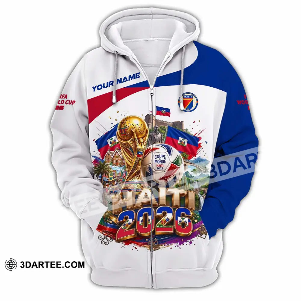 Unisex Shirt - Custom Haiti World Cup 2026 Shirt - Zipper Hoodie / S - T-shirt