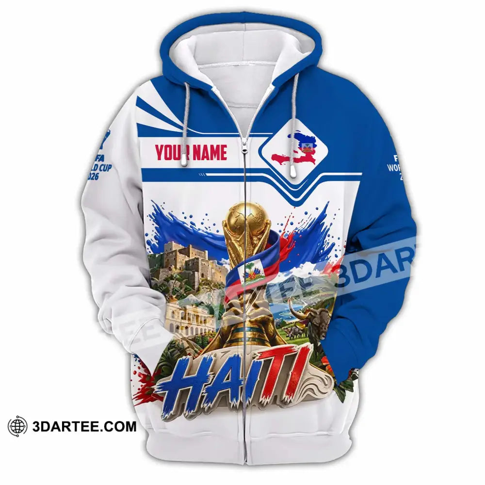 Unisex Shirt - Custom Haiti World Cup 2026 Shirt - Zipper Hoodie / S - T-shirt