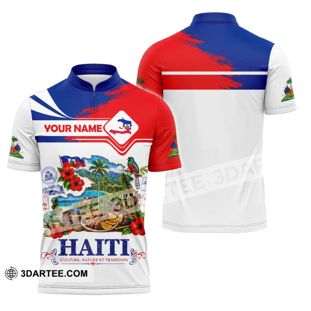 Unisex Shirt - Custom Haiti Shirt - Zipper Polo Shirt / S - T-shirt