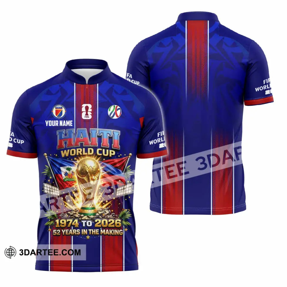 Unisex Shirt - Custom Haiti World Cup 2026 Shirt - Zipper Polo Shirt / S - T-shirt