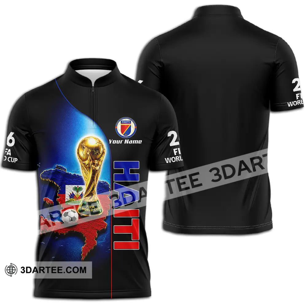 Unisex Shirt - Custom Haiti World Cup 2026 Shirt - Zipper Polo Shirt / S - T-shirt