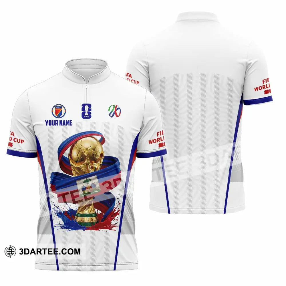 Unisex Shirt - Custom Haiti World Cup 2026 Shirt - Zipper Polo Shirt / S - T-shirt
