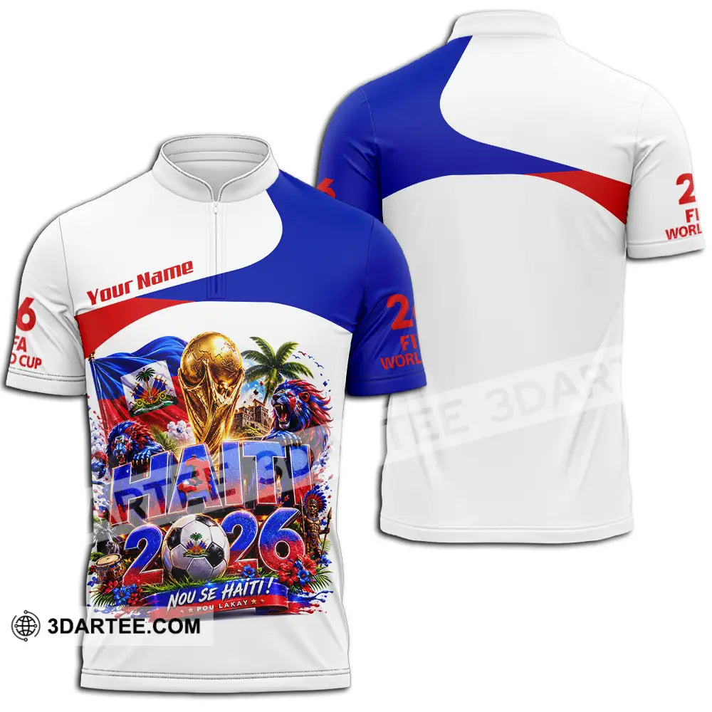 Unisex Shirt - Custom Haiti World Cup 2026 Shirt - Zipper Polo Shirt / S - T-shirt