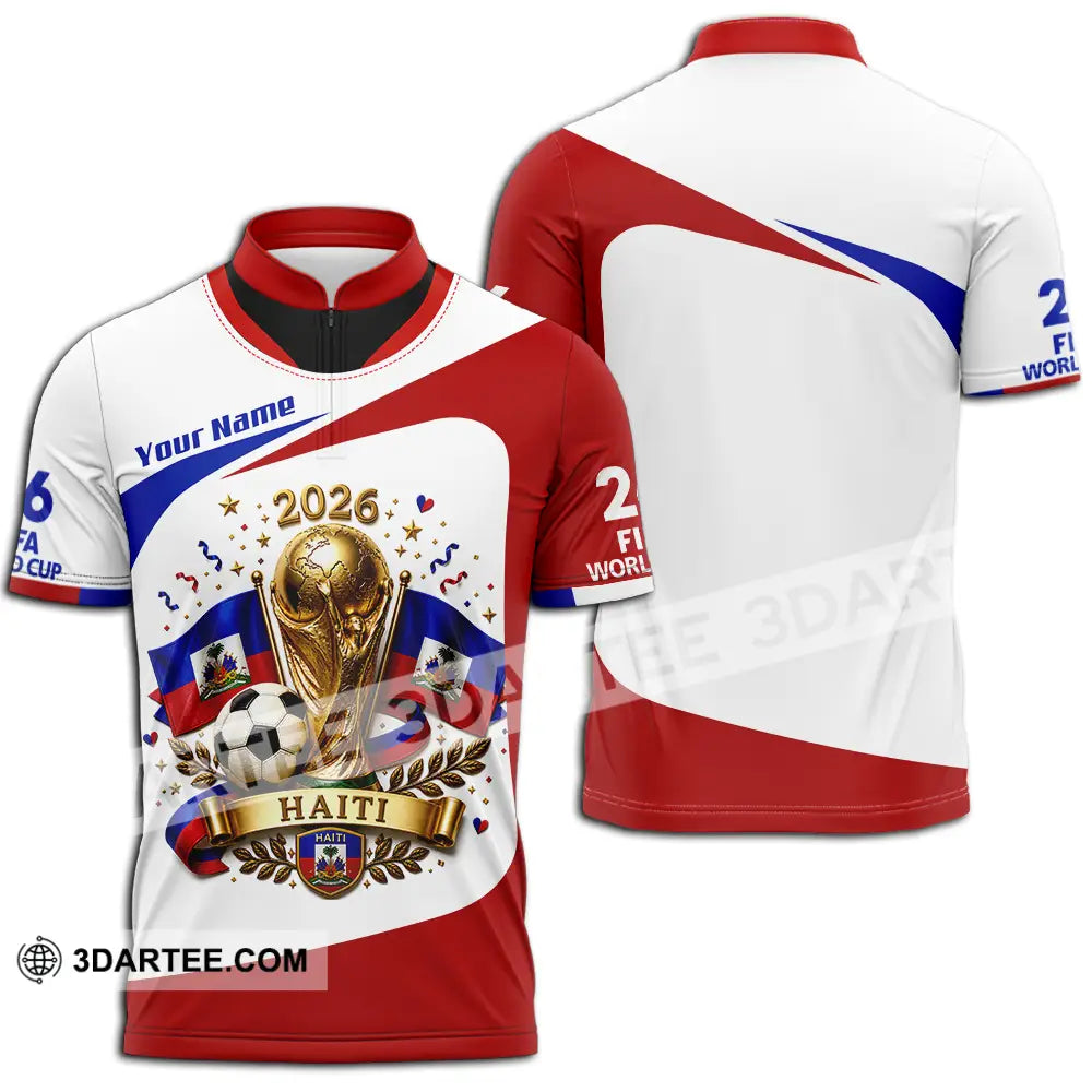 Unisex Shirt - Custom Haiti World Cup 2026 Shirt - Zipper Polo Shirt / S - T-shirt