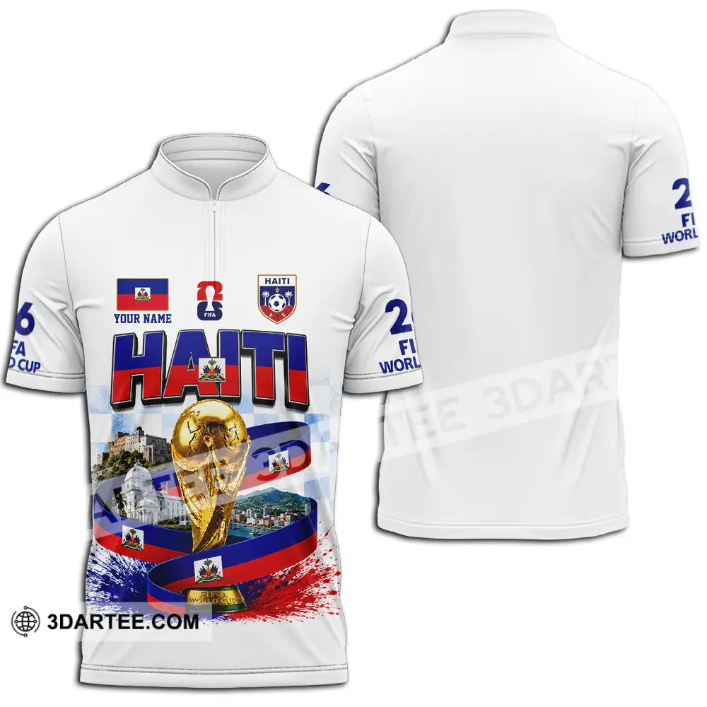 Unisex Shirt - Custom Haiti World Cup 2026 Shirt - Zipper Polo Shirt / S - T-shirt