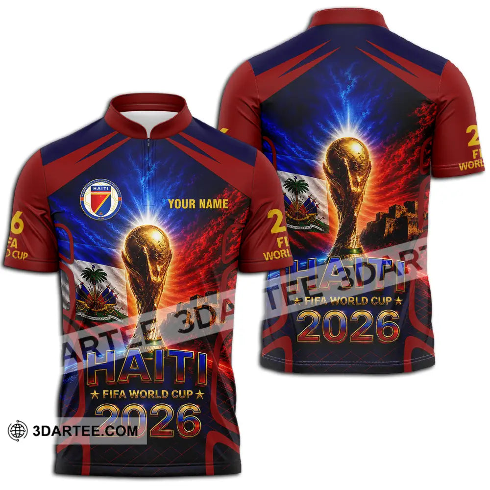 Unisex Shirt - Custom Haiti World Cup 2026 Shirt - Zipper Polo Shirt / S - T-shirt