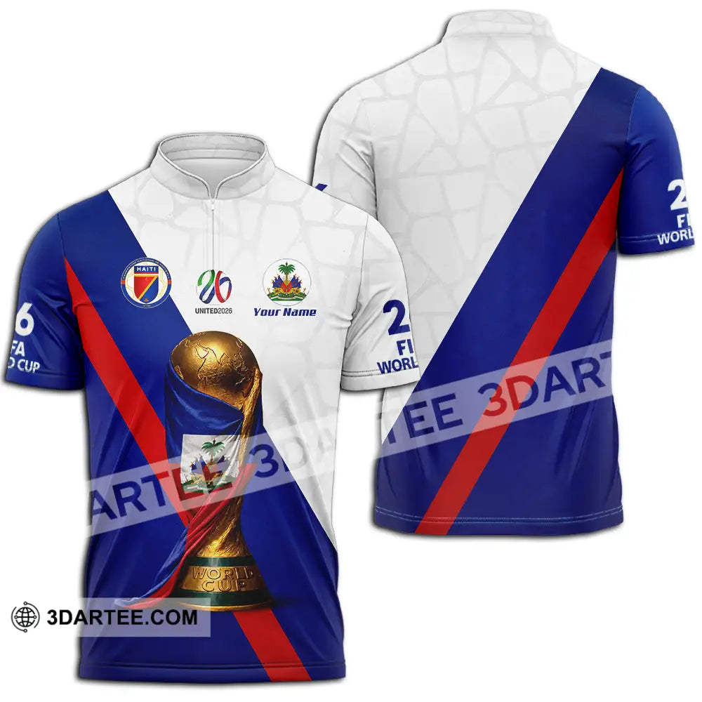 Unisex Shirt - Custom Haiti World Cup 2026 Shirt - Zipper Polo Shirt / S - T-shirt