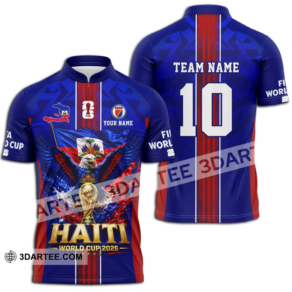 Unisex Shirt - Custom Haiti World Cup 2026 Shirt - Zipper Polo Shirt / S - T-shirt