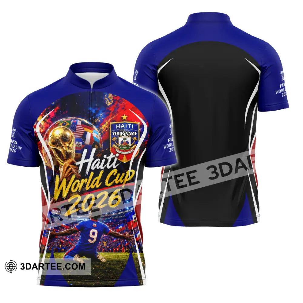 Unisex Shirt - Custom Haiti World Cup 2026 Shirt - Zipper Polo Shirt / S - T-shirt