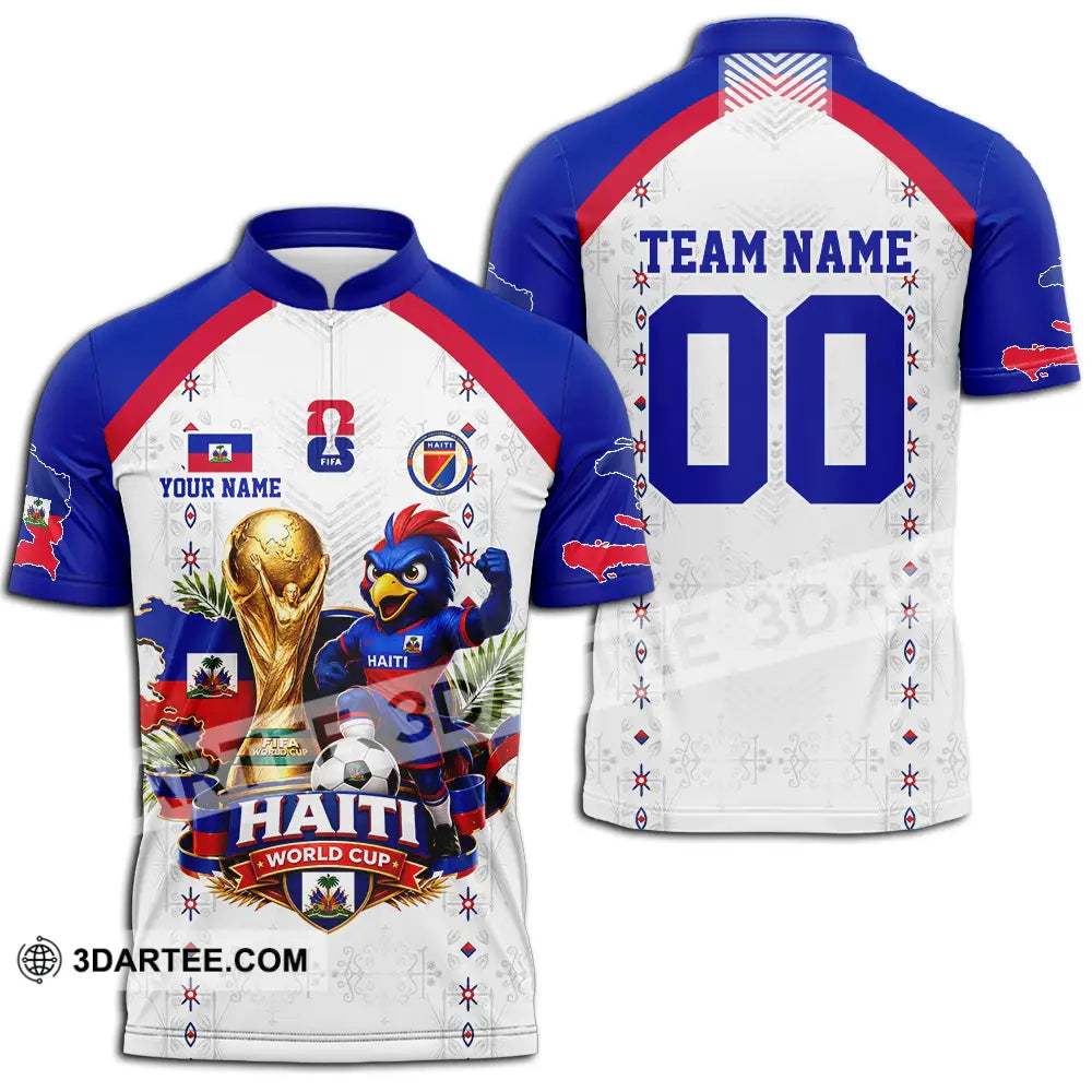 Unisex Shirt - Custom Haiti World Cup 2026 Shirt - Zipper Polo Shirt / S - T-shirt