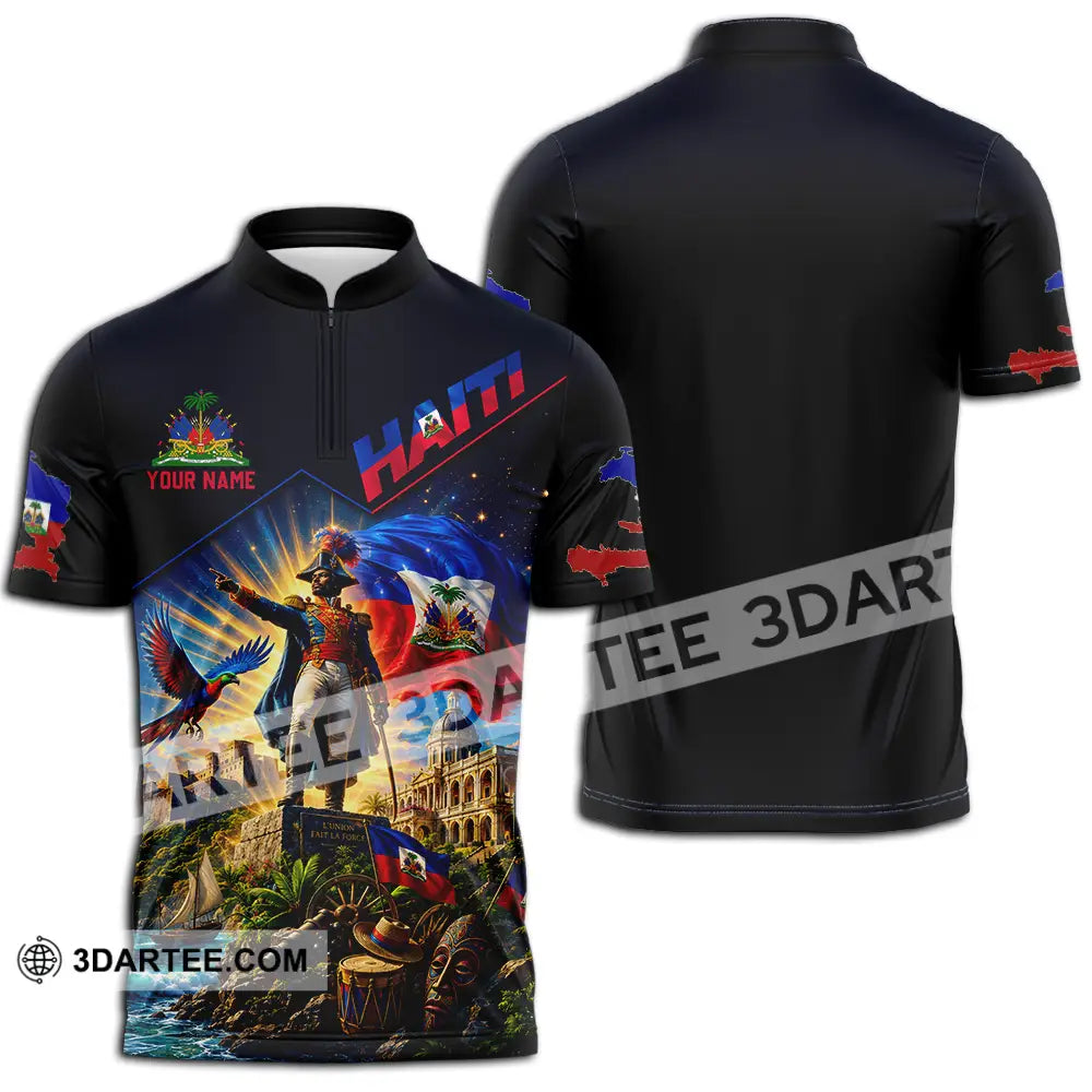Unisex Shirt - Custom Haiti Shirt - Zipper Polo Shirt / S - T-shirt