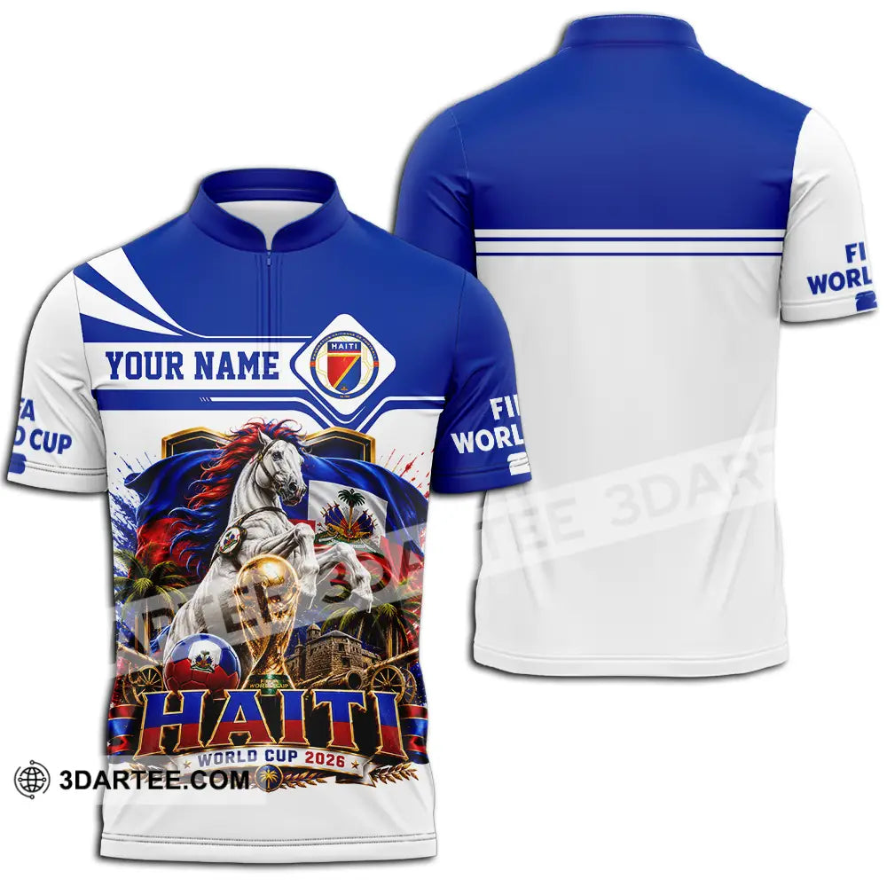 Unisex Shirt - Custom Haiti World Cup 2026 Shirt - Zipper Polo Shirt / S - T-shirt