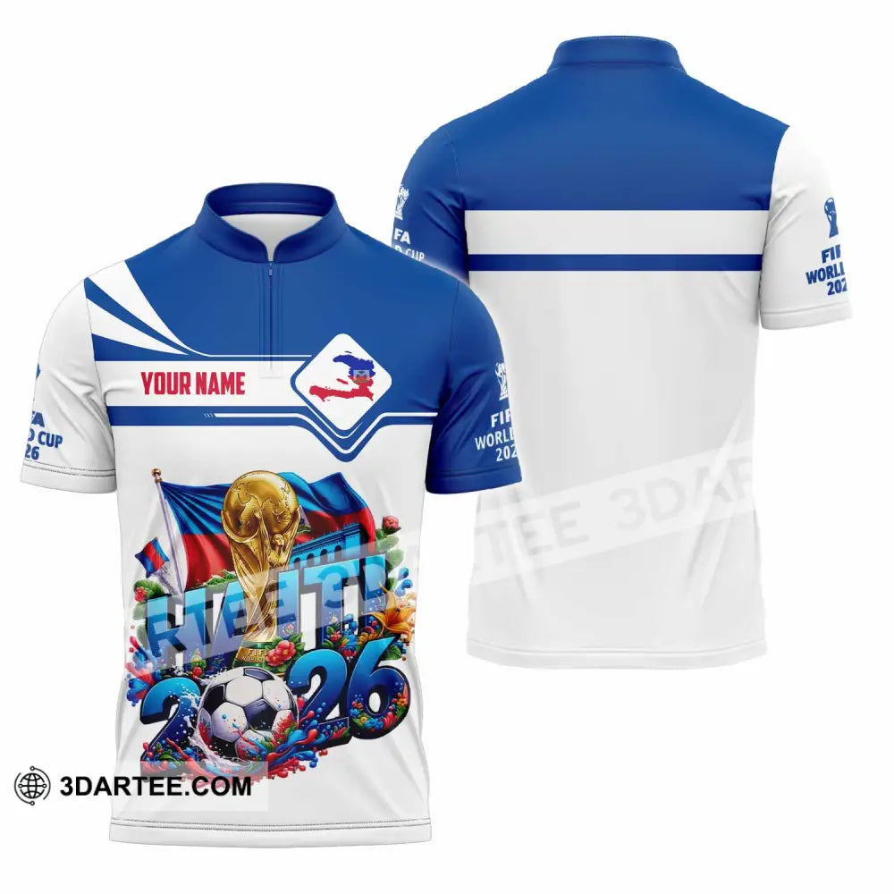 Unisex Shirt - Custom Haiti World Cup 2026 Shirt - Zipper Polo Shirt / S - T-shirt