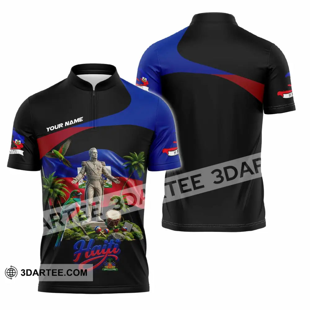 Unisex Shirt - Custom Haiti Shirt - Zipper Polo Shirt / S - T-shirt