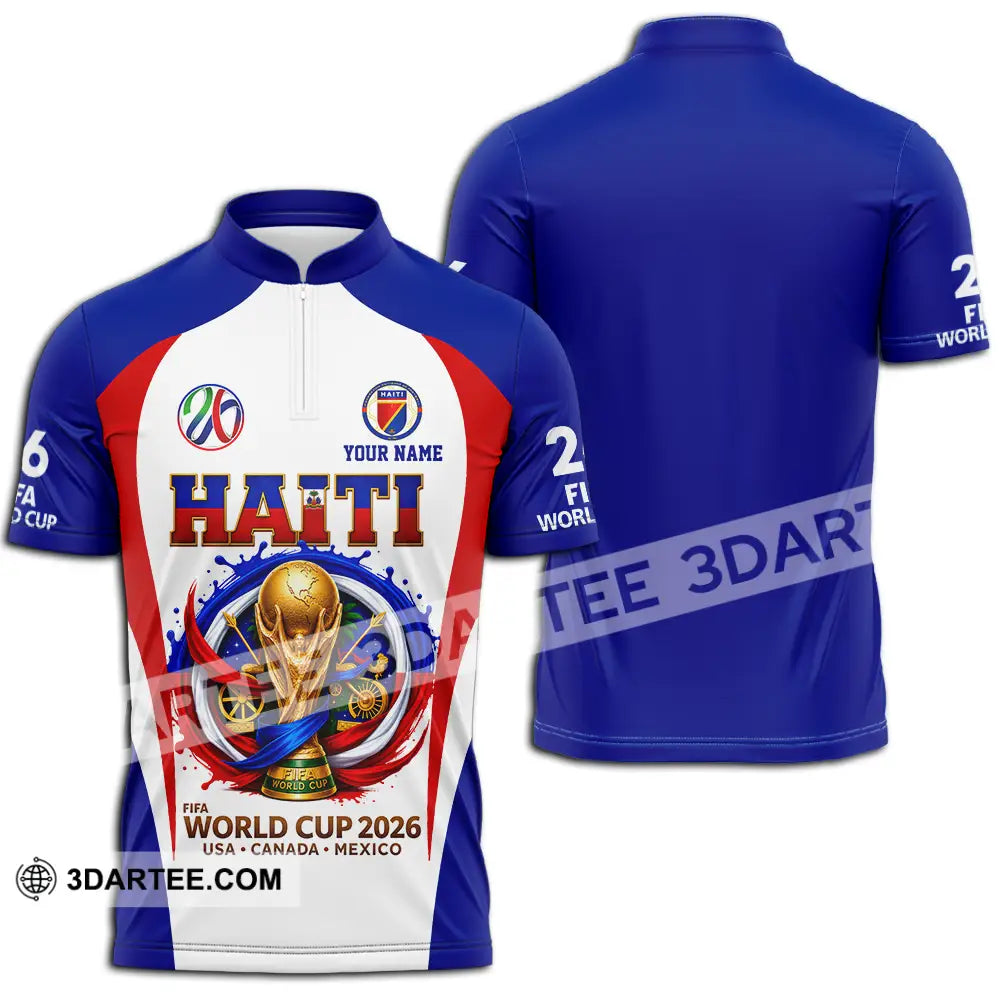 Unisex Shirt - Custom Haiti World Cup 2026 Shirt - Zipper Polo Shirt / S - T-shirt
