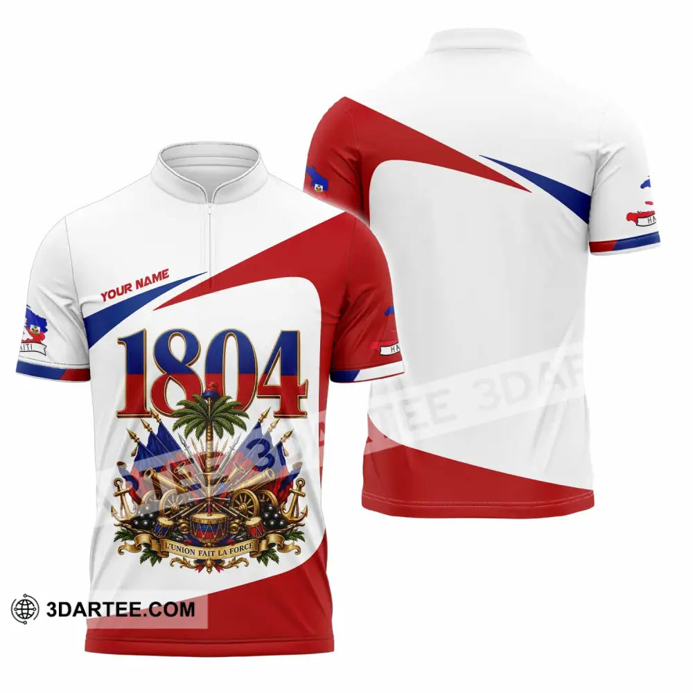 Unisex Shirt - Custom Haiti Shirt - Zipper Polo Shirt / S - T-shirt