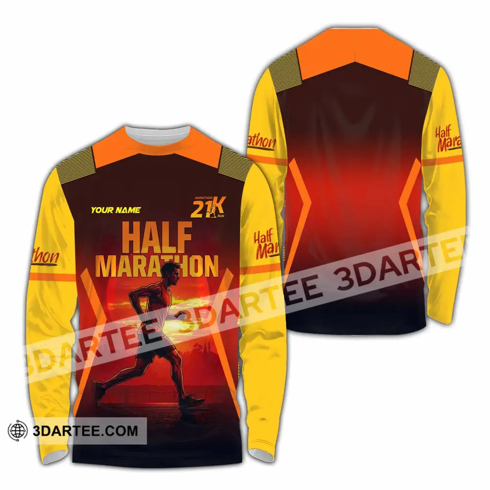 Unisex Shirt - Custom Half Marathon Run 3D Shirt Long Sleeve Shirt / S T-shirt