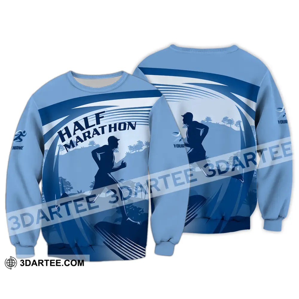 Unisex Shirt - Custom Half Marathon Run 3D Shirt Long Sleeve / S T-shirt