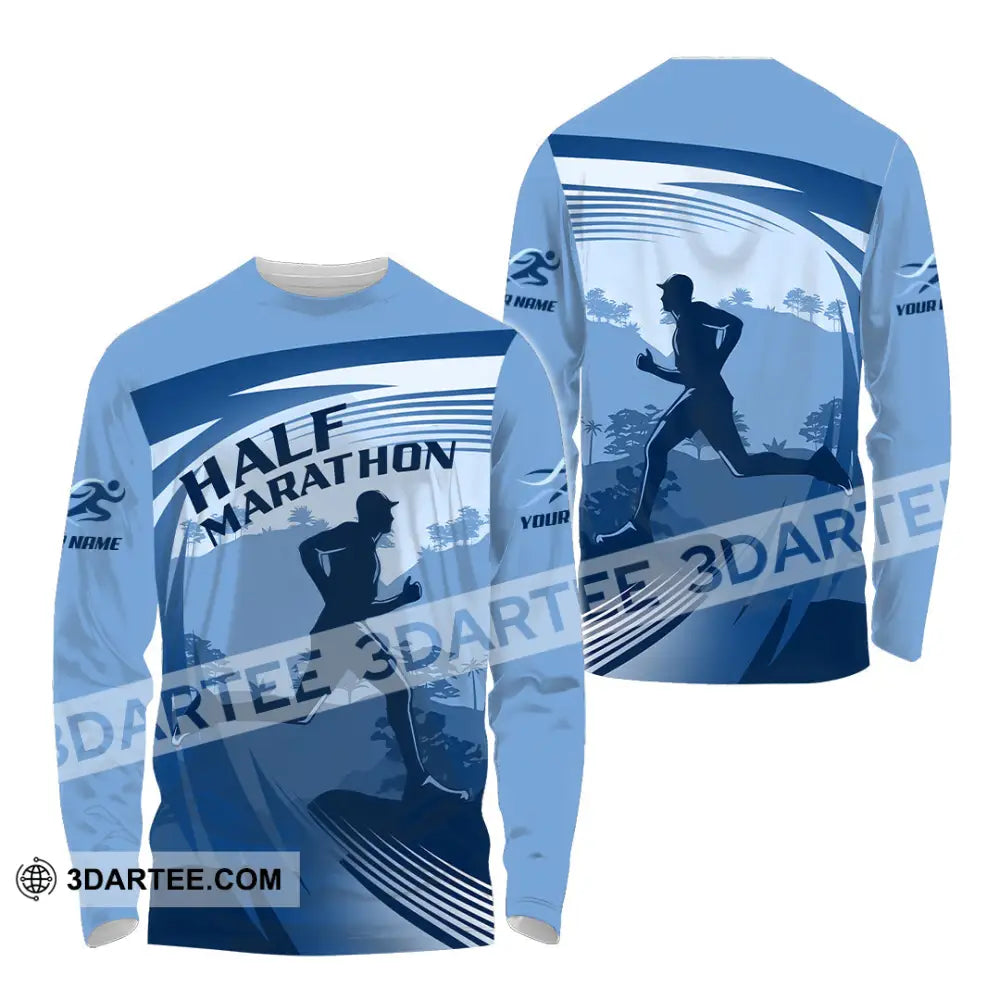 Unisex Shirt - Custom Half Marathon Run 3D Shirt Long Sleeve Shirt / S T-shirt