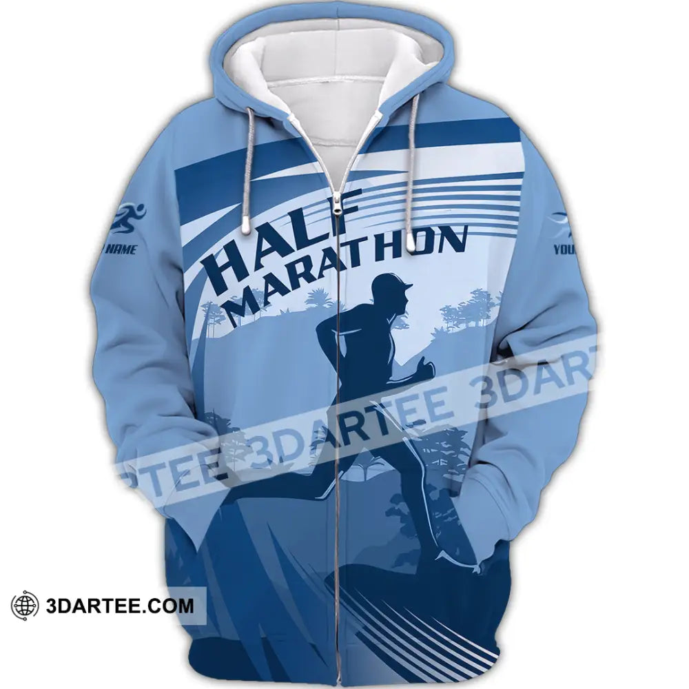 Unisex Shirt - Custom Half Marathon Run 3D Shirt Zipper Hoodie / S T-shirt