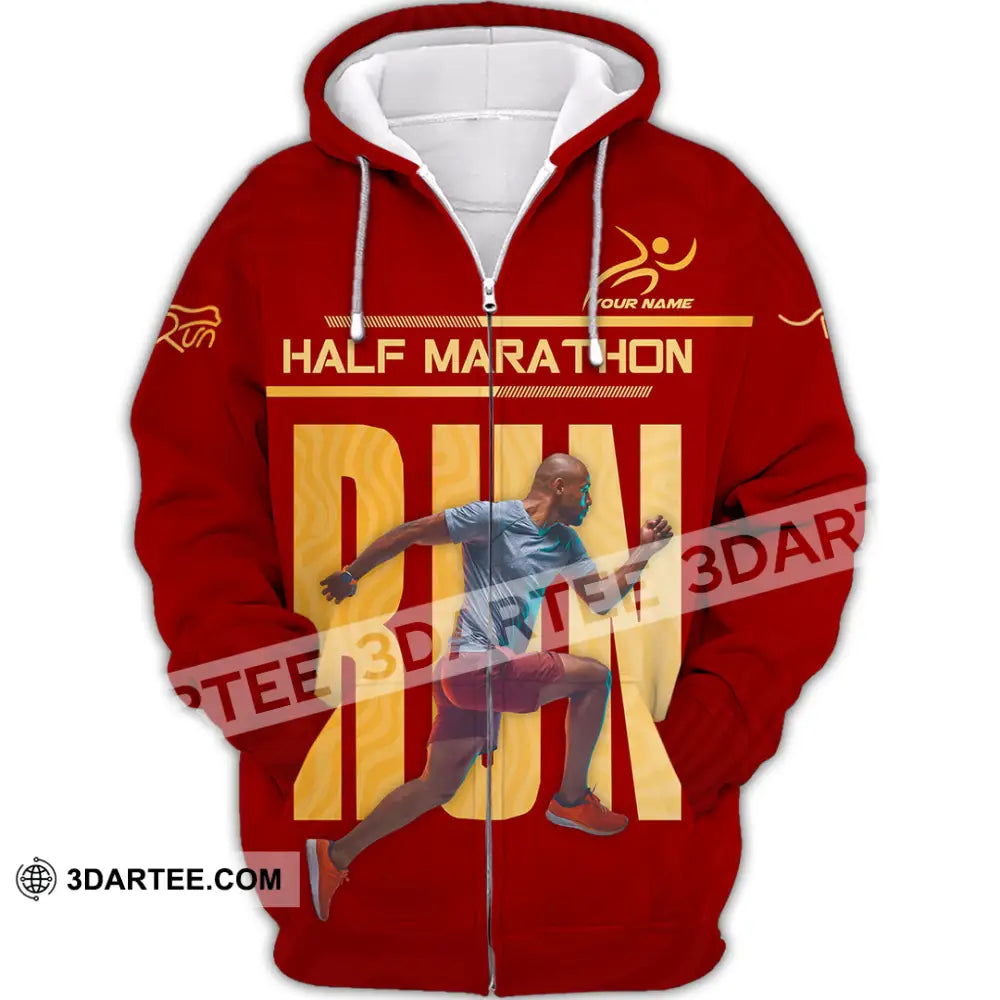 Unisex Shirt - Custom Half Marathon Run 3D Shirt Zipper Hoodie / S T-shirt