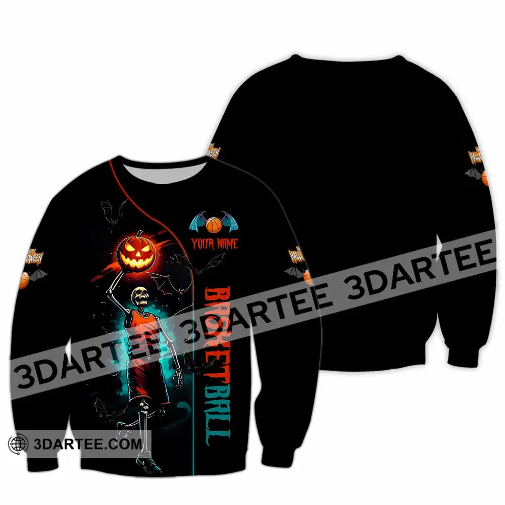 Unisex Shirt Custom Halloween Basketball Sport Shirt Long Sleeve / S T shirt