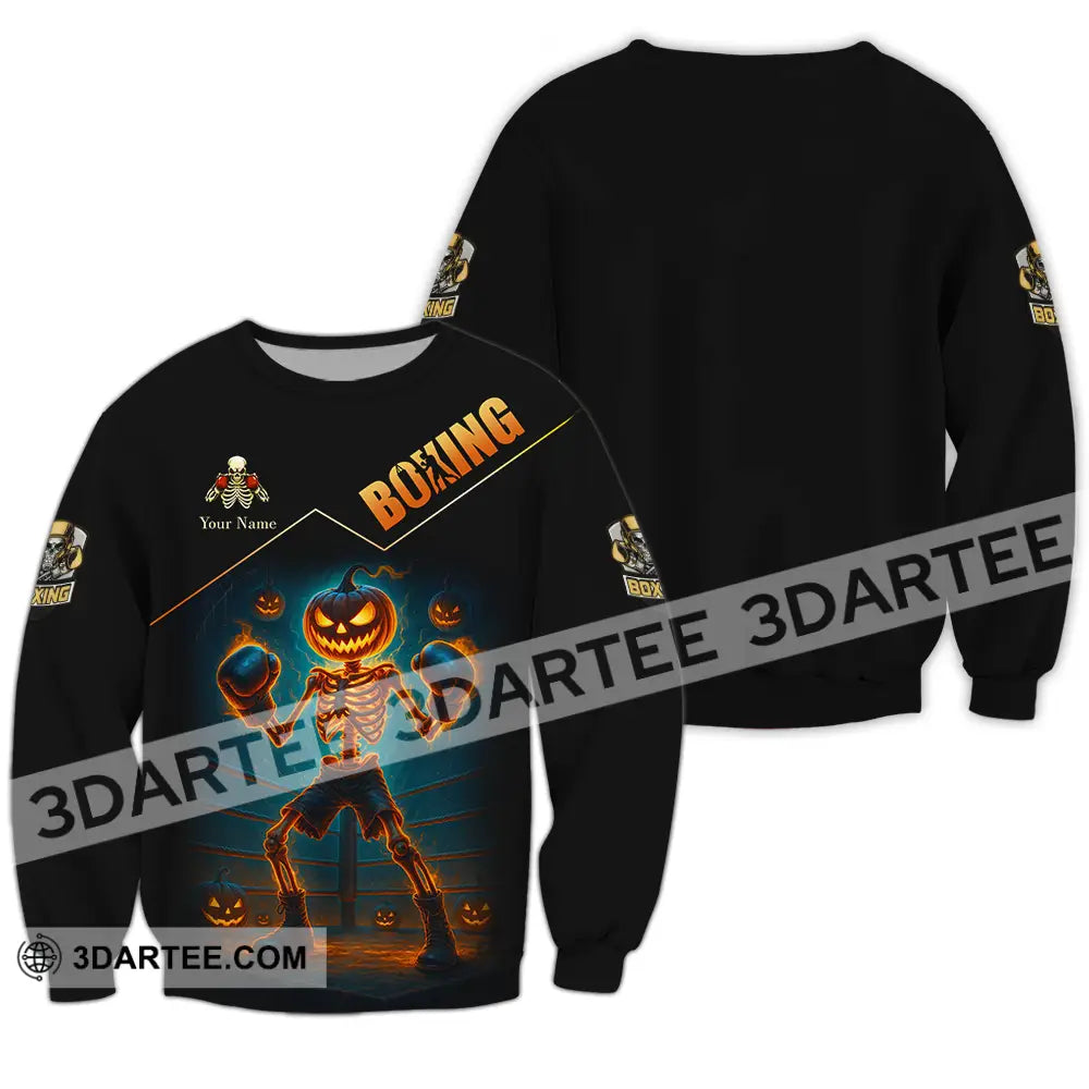 Unisex Shirt - Custom Halloween Boxing Lover Sport Shirt Long Sleeve / S T-shirt