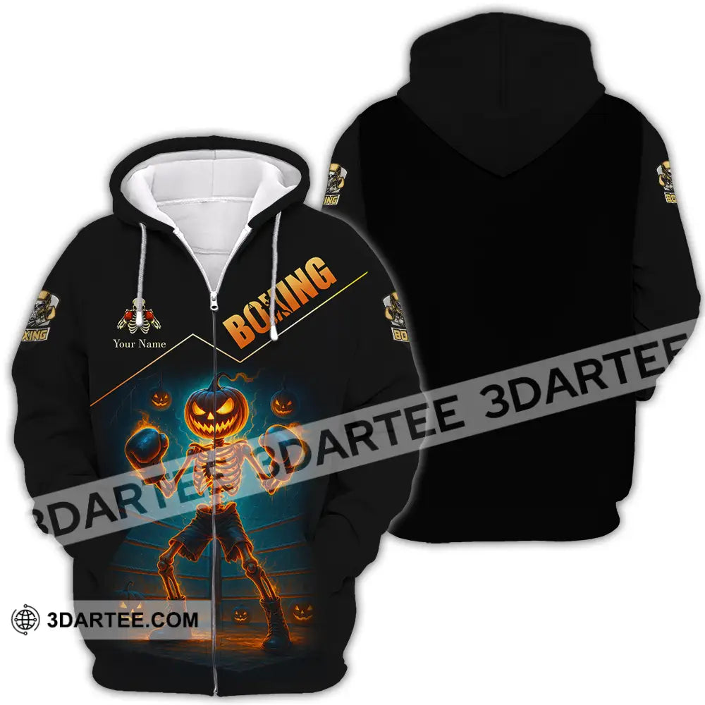 Unisex Shirt - Custom Halloween Boxing Lover Sport Shirt Zipper Hoodie / S T-shirt