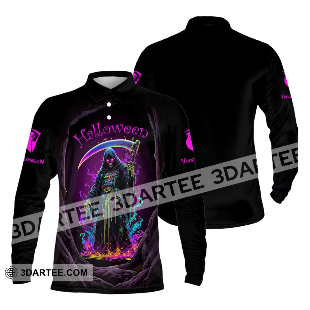 Unisex Shirt - Custom Halloween Design Shirt Long Sleeve Polo / S T-shirt