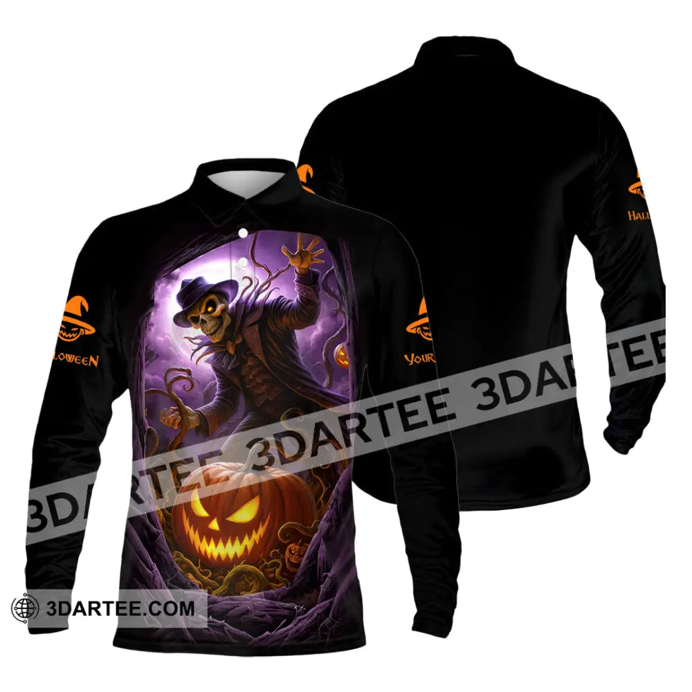 Unisex Shirt - Custom Halloween Design Shirt Long Sleeve Polo / S T-shirt