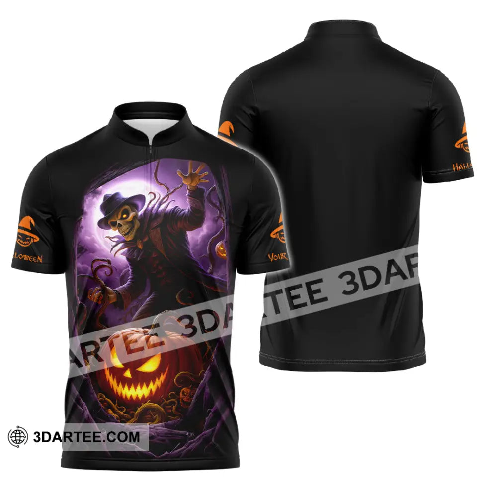 Unisex Shirt - Custom Halloween Design Shirt Zipper Polo Shirt / S T-shirt