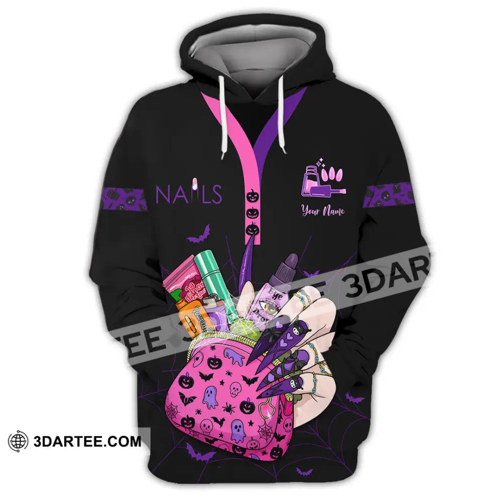 Unisex Shirt - Custom Halloween Nails Artist Shirt Hoodie / S T-shirt
