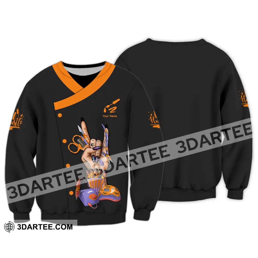 Unisex Shirt - Custom Halloween Nails Artist Shirt Long Sleeve / S T-shirt